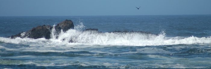 Ocean waves crashing closeup shot