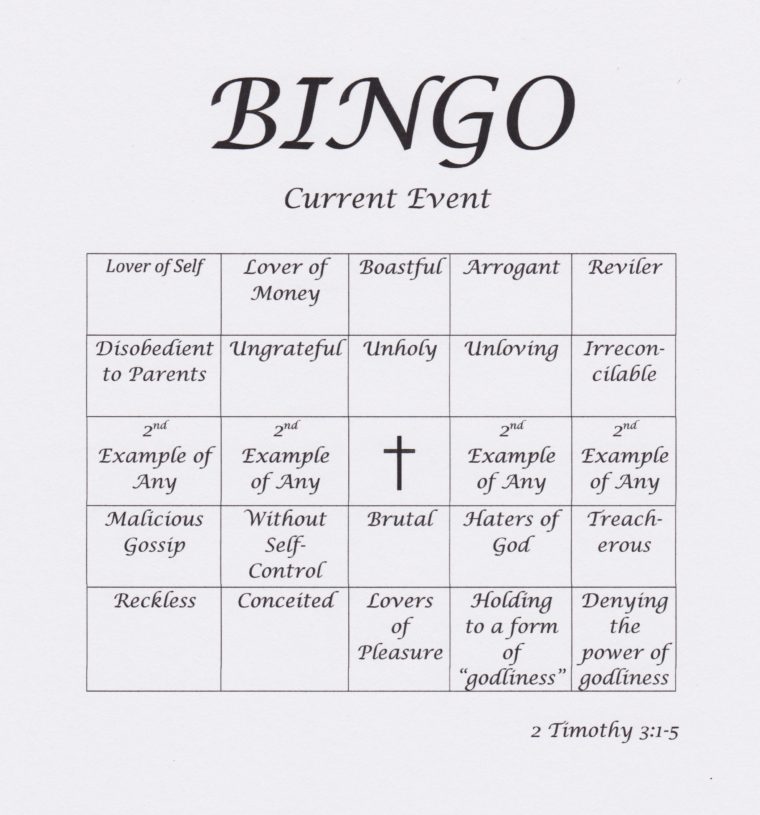 A bingo card with the word bingo.