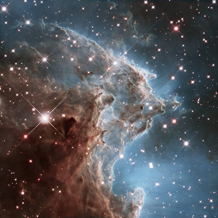 The eagle nebula in space.